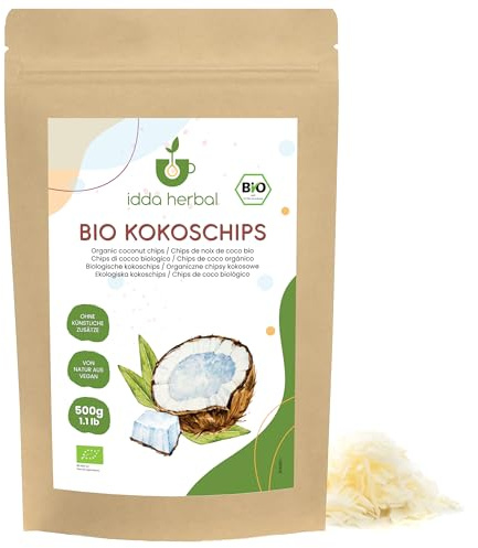 IDDA Herbal Scaglie di Cocco BIO 500g, Scaglie di Cocco senza Zucchero, Snack Cheto