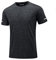 MAGCOMSEN Herren Sport T-Shirts Atmungsaktiv Funktionsshirt Schnelltrocknend Laufshirt mit Reflektorstreifen für Laufen, Training, Gym, Radfahren Schwarz L