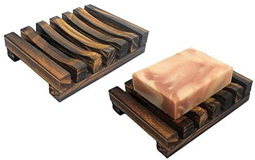 2pc-Hawaii Style Bathroom Accessories Handmade Natural Wood Soap Dish Wooden Soap