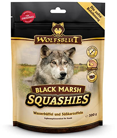 WOLFSBLUT – Squashies Adult | Softe Snacks mit natürlichen Zutaten und wertvollen Superfoods für ausgewachsene Hunde. Hundesnack ohne Zusatzstoffe im Beutel | 6x300g