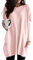 EFOFEI Femme Pull Oversize à Coupe Ample Chemise à Pull De Couleur Unie sous Chemise Polyvalente Et Confortable Rose XL
