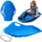 KADAX Poporutscher, 94x69x19cm Bob Schlitten für Kinder und Erwachsene, Schlitten aus Plastik, Kinderschlitten, Schneegleiter, Schneerutscher (Blau)