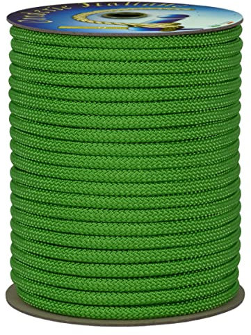 Corderie Italiane 006087502 Doppia treccia skipper alta tenacità, verde flu, 8 mm - 50 metri