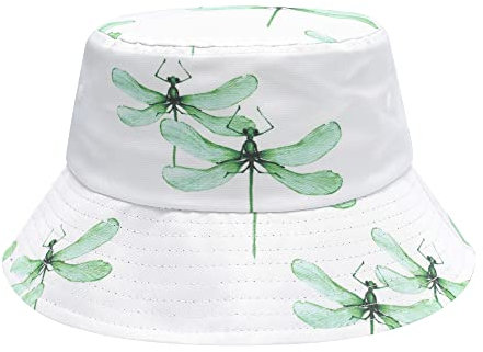 ZLYC Männer Frauen Sommer Fischerhüte Obst Hut, Dragonfly White, One Size
