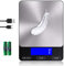 Balance de cuisine numérique rechargeable en acier inoxydable 304 avec piles et chargement de type C | Parfaite pour la préparation des repas, la cuisine et la pâtisserie, 15 kg (noir)