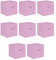 NICEME Foldable Cube Storage Unit Boxes, Non-Woven Fabric Storage Boxes Set, Clothes Drawers for Shelves, 26.5x26.5x28 cm (Pink, Set of 8)
