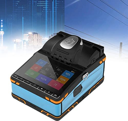 XDLYWUZIQ Máquina de Empalme de Soldadura de Fibra óptica FTTH Completamente automática, máquina de Empalme de Soldador de núcleo óptico de 6 Motores con Kits de Herramientas VFL OPM Pantalla táctil