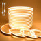 BAGZY Neon LED Streifen 15M Aussenbereich, Neon Wasserdicht Strip 230V Outdoor 120 LED/M Flexibler DIY Lichtband für Innen Weihnachtsfeier Aussenbereich,mit Netzteil und Controller (Gelb,15Meter)