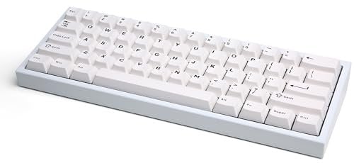 CyberPowerPC CK60 White 60% Hot-Swappable RGB Customizable Mechanical Gaming Keyboard, Dampening Foam, Aluminum CNC Case w/Gateron Red Switches and PBT Keycaps