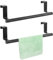 Pizsieat 2 Pièces 36cm Barre Porte Torchon Cuisine Porte Serviette à Suspendre sans Percage Support Accroche Torchon Porte Serviette de Porte en Acier Inoxydable pour Cuisine et Salle de Bain (noir)