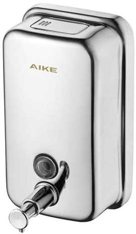 AIKE Seifenspender Wandbefestigung, 500ml Edelstahl Seifenspender Wandmontage, Hygienischer Easy-Push Seifenspender Edelstahl Poliert