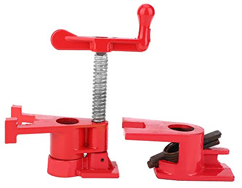 Plattenklemmen für die Holzbearbeitung, Holzklebe-Rohrklemmen-Set, 3/4 Zoll Robuste Gusseisen-Rohrklemme, Handgekurbelte Vertikale Schnellspann-Rohr-Holzklemmen für die