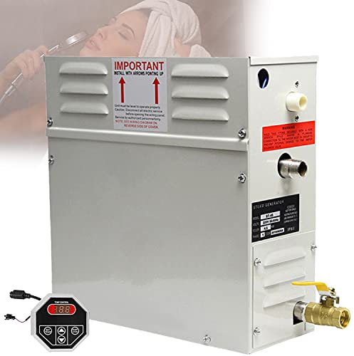Qiang 3kw-21kw Kit Generatore di Vapore per Sauna Bagno Turco Doccia Spa 3-20m³ con Regolatore di Temperatura Regolabile 25-55 ℃ Timer,per Spa,Casa,Commerciale,3.0KW-220V