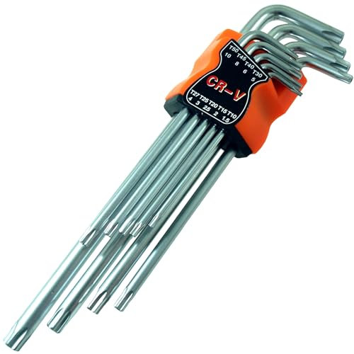 SIO Juego Llaves Torx Cromo-Vanadio Inviolables 9 Piezas