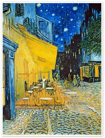 Caféterrasse am Abend Poster von Vincent van Gogh 50 x 70 cm Blau Wandbilder Wanddeko