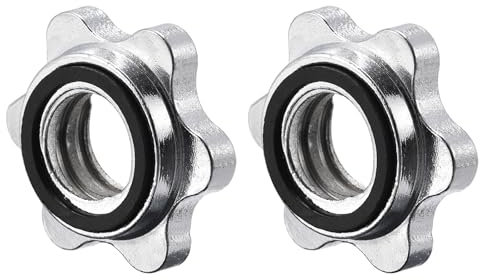 sourcing map Dumbbell Hex Nut, M25 Anti-Slip Lock Collar Screw for Barbell, 6Pcs
