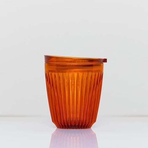 Huskee Renew Range Cup & Lid- Amber and Smoke - (6oz, 8oz, 12oz, 16oz) (Amber, 8oz Cup & Lid)
