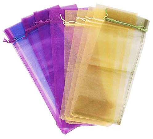 Dariokki Lot de 10 pochettes cadeaux en organza pour bouteilles de vin et cadeaux de mariage