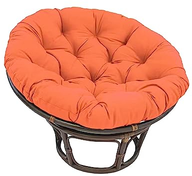 BaoTom Papasansessel Kissen 40-100cm Outdoor Sitzkissen für Hängesessel Rattanstühle Gartenstuhlauflagen Rundes Schaukelstuhlkissen, Garten Hängendes Eierstuhlkissen mit Bändern(Orange,90 * 90cm)
