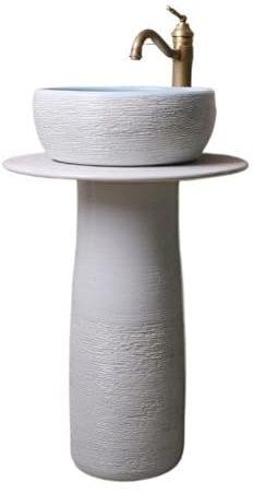 Standwaschbecken Badezimmer-Standwaschbecken, kleines Standwaschbecken for den Innen- und Außenbereich, Keramik-Standwaschbecken-Kombination mit Wasserhahn, Ablaufgarnitur und Spiegel Standwaschbecken