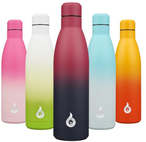 BJPKPK 25oz Insulated Stainless Steel Water Bottles Reusable Metal Travel Sports Cups Water Bottle Keep Cold and Hot,Charming Black Red