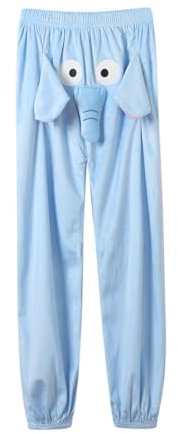 RUMAOZIA Pantaloni da pigiama da uomo, caldi e divertenti, con elefante, per il sonno, invernali, lunghi, in pile, per il tempo libero, O blu., M