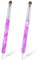 Lot de 2 pinceaux à ongles en acrylique à 2 voies avec outils de pointillage pour nail art French manucure pour salon de manucure (taille #14 et #16)