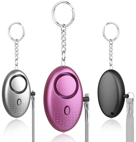 MXTIMWAN 3 Stücke Taschenalarm, Schlüsselanhänger Frauen mit LED-Licht, 140dB Sicherheit Schlüsselanhänger zur Selbstverteidigung – Chatter für Frauen, Senioren, Student Self Defense Schutz Gesichert