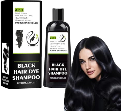 Shampoo Istantaneo per Capelli Neri Boxiatil - Shampoo da Bianco a Nero Rapido e Senza Gocciolamento, per Tintura di Capelli per Uomini e Donne, Formula Sicura ed Efficace