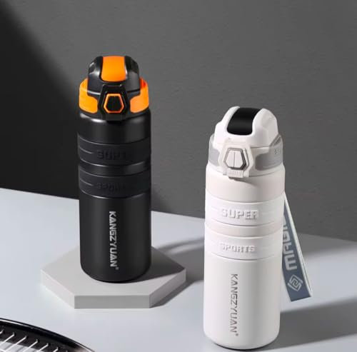 KANGZYUAN Gourde Isotherme 800ml – Acier Inox SUS316 – Étanche & Sans BPA – Bouteille Thermos pour Sport, Bureau, Voyage – Chaud 12h / Froid 24h