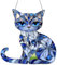 Cache-pot noir - Support mystique à trois yeux - Chat bleu - Décoration murale - Suspension de porte et de fenêtre - Parfait pour les propriétaires de chats et les amateurs de chats - Pot de fleurs en