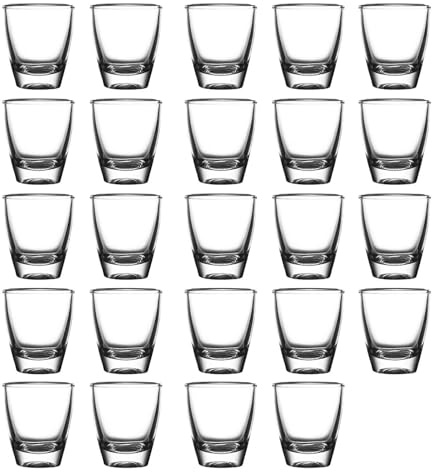 Ruikcoll Bicchieri da Liquore, Set di Bicchieri da Shot in Tequila da 35 Ml, Robusti Bicchieri da Shot in Vetro, Bicchieri da Shot per Vodka,liquore, Ouzo,tequila, 24 Pezzi, 35 ml/3 Cl