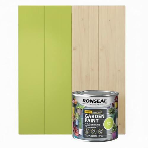 DUAYRA 250ML Garden Paint, Water Based Exterior Paint, UV Damage Mid Sheen Weather Resistant Paints For Pots, Bricks, Metal, Fast Drying Fence Paints, Resists Cracking (Lime Zest, 250 M L)
