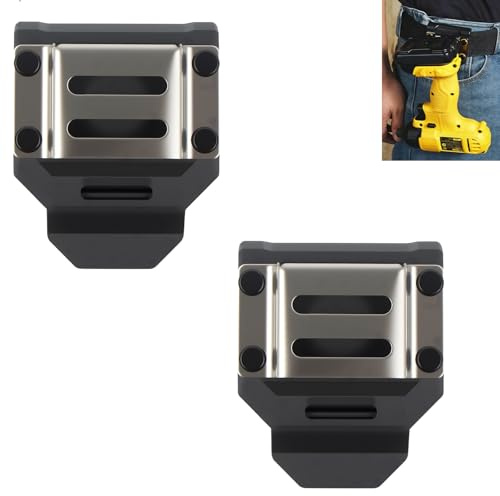 Gürtelhalter für Bohrer und Werkzeug, Hammerhalter für Gürtel aus Edelstahl, Werkzeuggürtel Clip-on Tasche für Akkuschrauber und Maßband, Schwarz