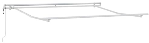 HFXHIJXQ Moderna cornice per tende da sole in alluminio bianco, 300 x 250 cm, motorizzata con telecomando, sistema di protezione solare durevole per balcone, terrazza e giardino