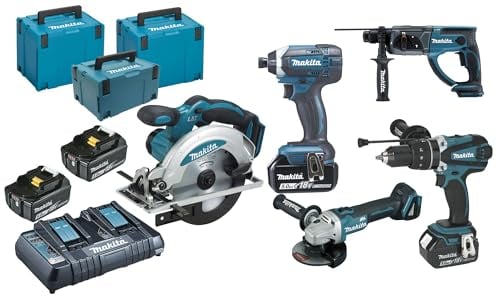 Ensemble de 5 machines MAKITA 18 V Li-Ion 5 Ah - DLX5039PTJ