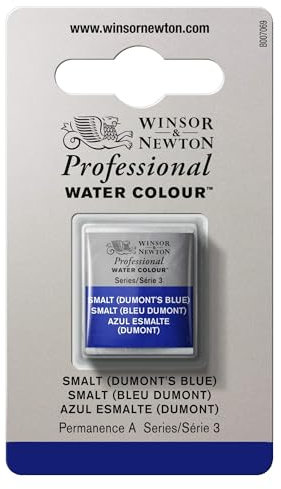 Winsor & Newton Aquarelle Professionnel - Peinture Aquarelle, Haute Luminosité, Résistante à la Lumière, Qualité Archive, Demi Godet, Couleur Smalt (Bleu Dumont)