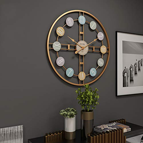 YUN Clock Moderne Stumm Wohnzimmer Wanduhr Handgemachte 3D Metall Große Uhren Dekorative 50 cm Kreative Farbe Schlafzimmer Office Home Restaurant Dekorationen……