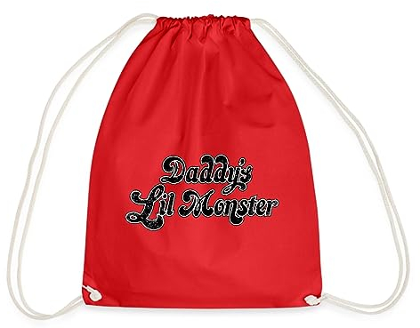 Spreadshirt Harley Quinn Daddy's Lil Monster Turnbeutel, One size, Rot