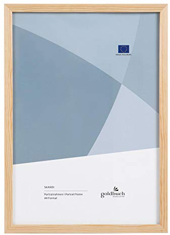 goldbuch Bilderrahmen Skandi DIN A4, Einzelrahmen aus Echt Holz, Portraitrahmen zum Stellen, Holzrahmen mit Wandhalterung, Foto Rahmen, Frame Natur, 90 0696