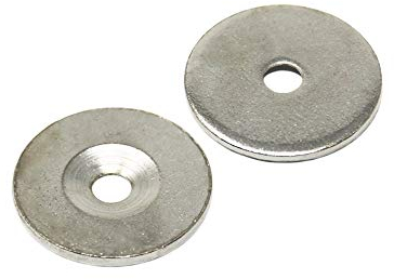 Countersunk Steel Disc for Using Magnets, Hang Artwork or Noticeboards - 27mm dia x 2mm thick x 5.2mm hole - Pack of 10