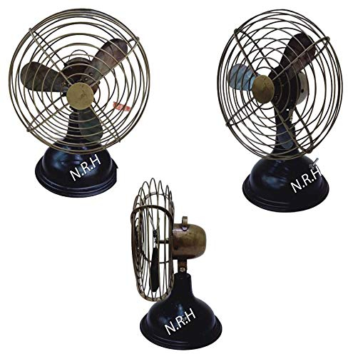 Vintage Antique Brass Collectible Table Fan Nautical Desk Decor With 4 Blades