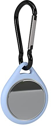 EAZY CASE - Schlüsselanhänger für AirTag Anhänger Hülle Hellblau Silikon AirTags Schutzhülle Air Tracker Schlüssel Anhänger mit Karabiner Schwarz geeignet auch als Air Tag Anhänger Hund, Katze, Kind