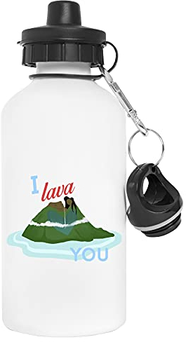 Gunmant I Lava Love You Water Bottle White Aluminium Reusable