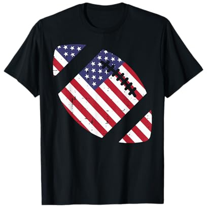 American Football US Flag Vintage 4th Of July Patriotic T-Shirt