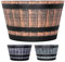 SG Traders Large Half Barrel Cask Planter, Flower Pots Outdoor Garden Planters, Indoor Plant Pot with Drainage Holes, Plastic, Tan with Black Straps, 40 x 24cm