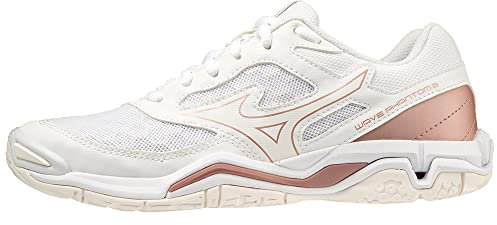 Mizuno Wave Phantom 3 Indoor Femme, Blanc Neige Rose Blanche Neige, 38.5 EU