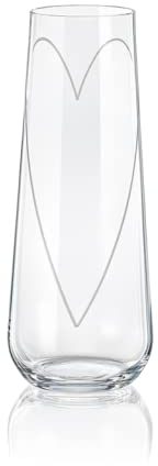 Crystalex Prosecco Sektgläser Glass Heart Kristallglas 250 ml 2er Set Bohemia
