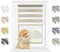 MARDOM Doppelrollo - Rollos für Fenster Ohne Bohren - Duo Rollo Tag und Nacht - Rollo Ohne Bohren - Doppelrollo Klemmfix, Fensterrollo Innen (Beige, 75x140 cm (Stoffbreite: 71)