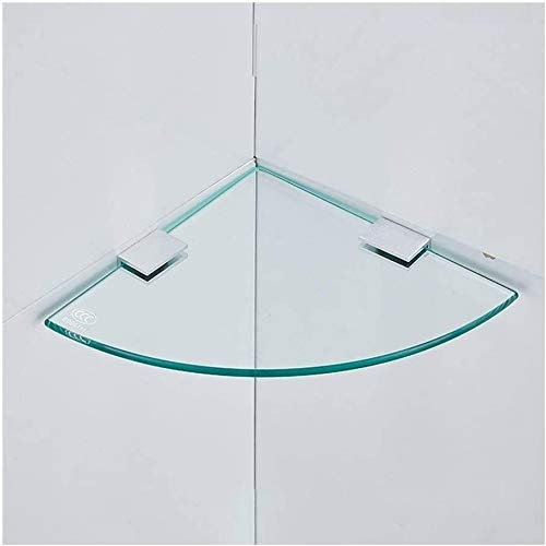 MXXHFC Badezimmer Glasregal Dreieck Duschwanne Badezimmerregal 1 Ebene Wandmontierte Aufbewahrungsregale for Küche Badezimmer (Size : 24cm) (18cm)